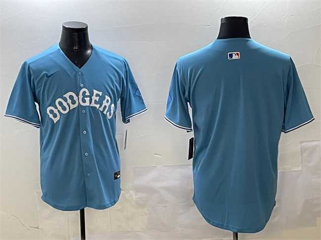 Mens Los Angeles Dodgers Blank Light Blue Limited Stitched Jersey